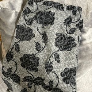 Gray and black floral leggings
